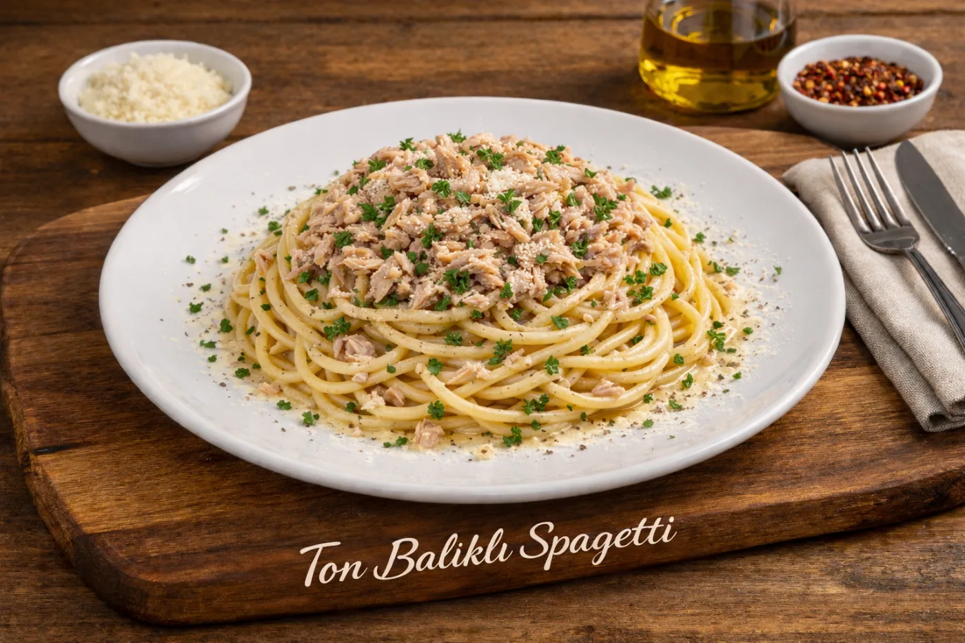 Ton Balıklı Spagetti